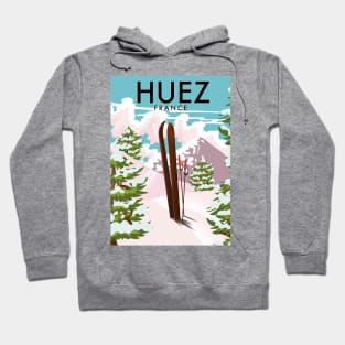 Huez France ski poster Hoodie